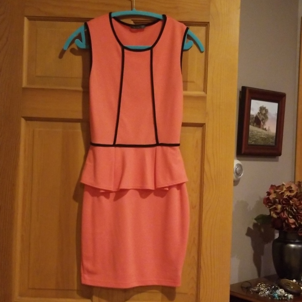Orange peplum dress